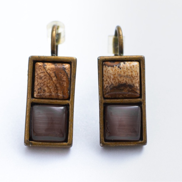 Vintage jewelry set with mid century modern vibe Roman signed neutral shades - Picture 5 of 16